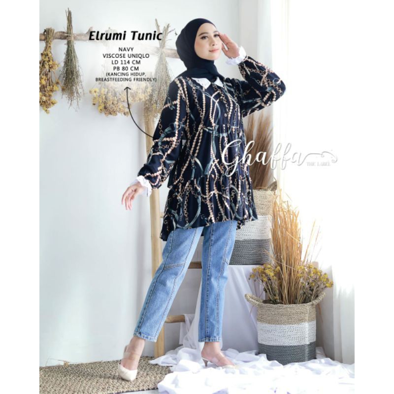 TUNIC MUSLIM/ TUNIC WANITA/ ATASAN WANITA/ ELRUMI TUNIC