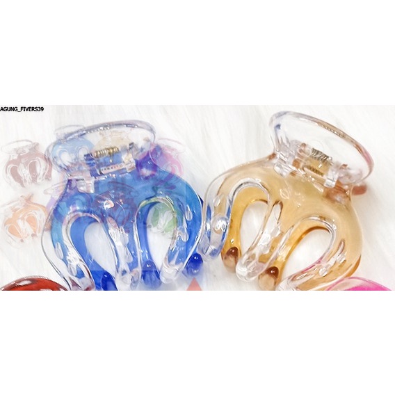 Jedai Rambut Ori Premium Lokal Bening Transparan Warna Series 5 Cm - Jepitan Jepit Rambut Wanita Kor