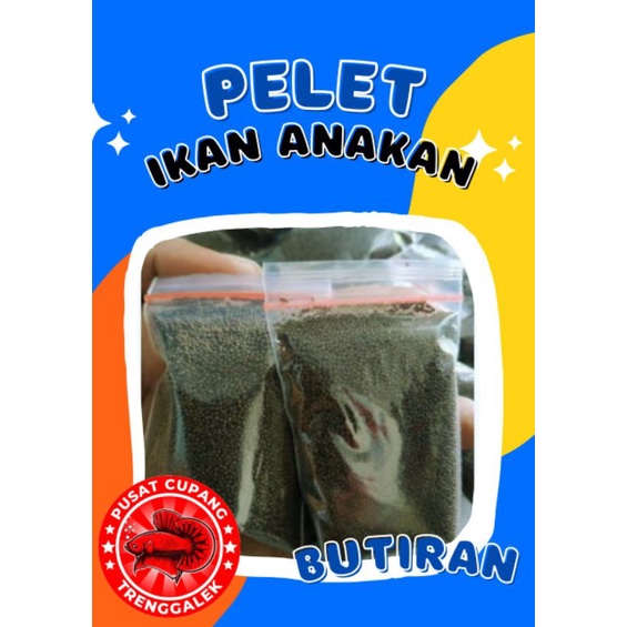 pelet pakan ikan cupang,guppy,molly dan ikan hias kecil lain 30 gr