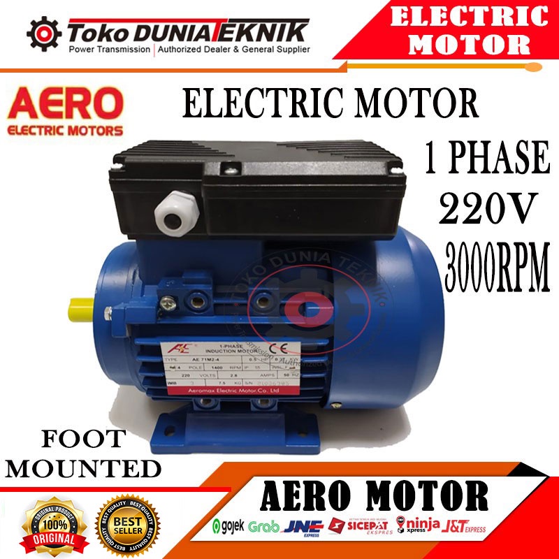 AERO 1PHASE 5.5KW/7.5HP/2P/B3 ELECTRIC MOTOR SINGLE PHASE