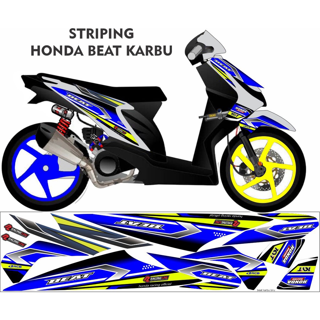 Jual STRIPING HONDA BEAT KARBU VARIASI RACING SANGAT COCOK BUAT MOROT