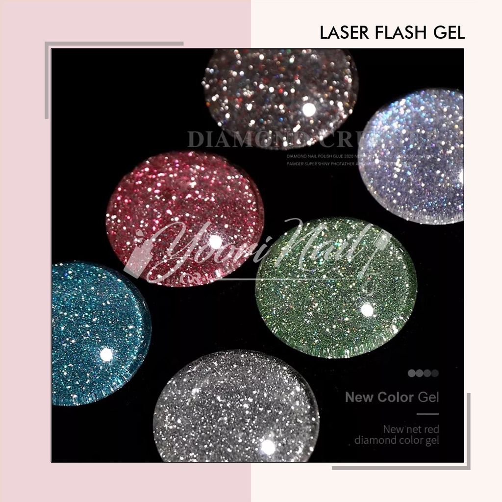 Laser flash gel uv led kutek gel flash 8ml nail art flash laser gel