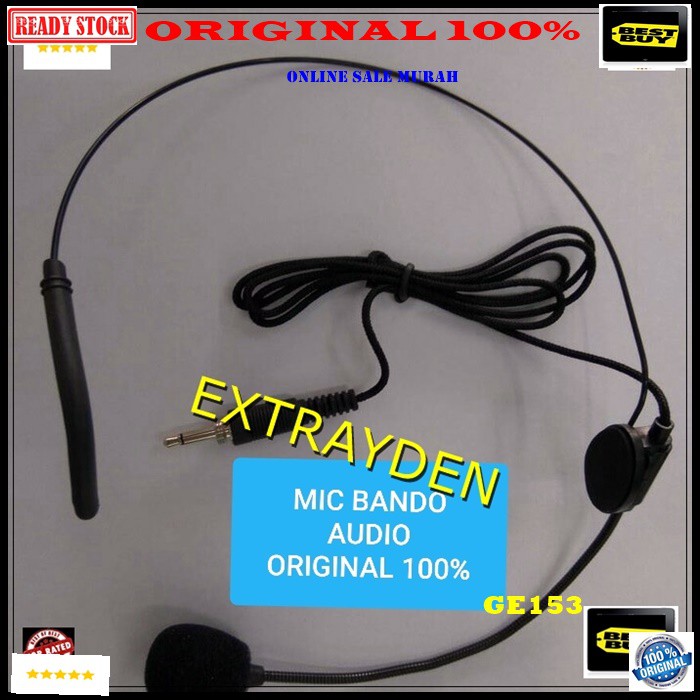 G153 Original 100% mic headset 3.5mm mik bando microphone hf clip mikrophone handsfree kabel cable audio sound sistem vocal vokal youtube komputer universal karaoke smule hp handphone youtuber meeting acara pidato portable speaker universal G153   PANJANG