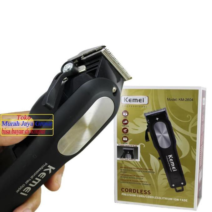 Alat cukur rambut Kemei Km 2604 Clipper Mesin Alat Potong Rambut Cas
