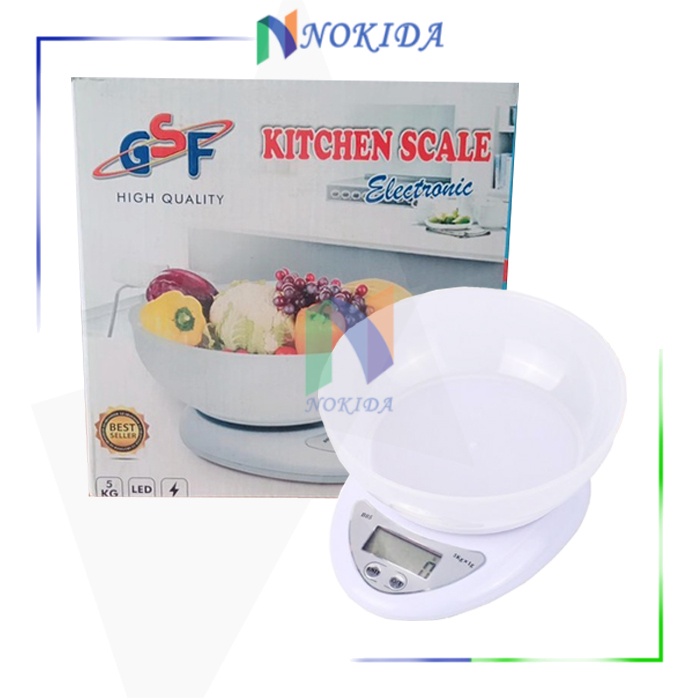 Nokida Kitchen Scale Timbangan Mini GSF 5kg [G-4405] / Timbangan Digital Gram Mini / Timbangan Kue /