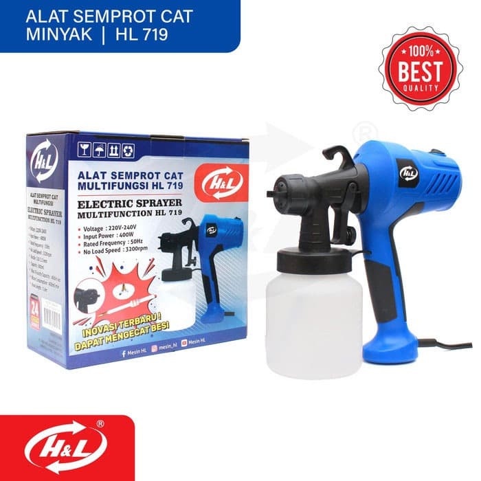 Spray Gun Electrik Untuk Cat Minyak 719 portable / Cat Tembok HL 719