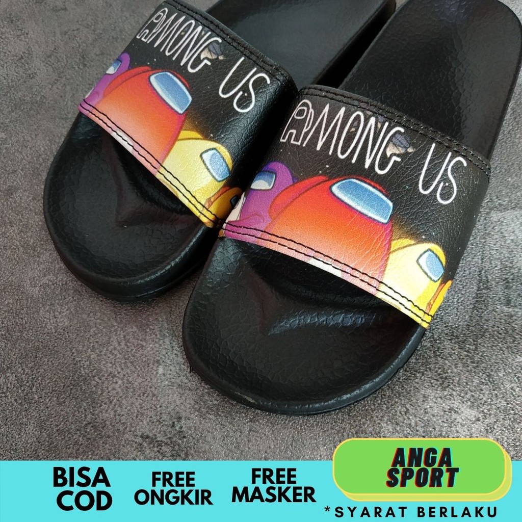 SANDAL WANITA AMONG US / SENDAL SLIDE PRIA / SANDAL DISTRO / SANDAL SANTAI RUMAHAN ORIGINAL