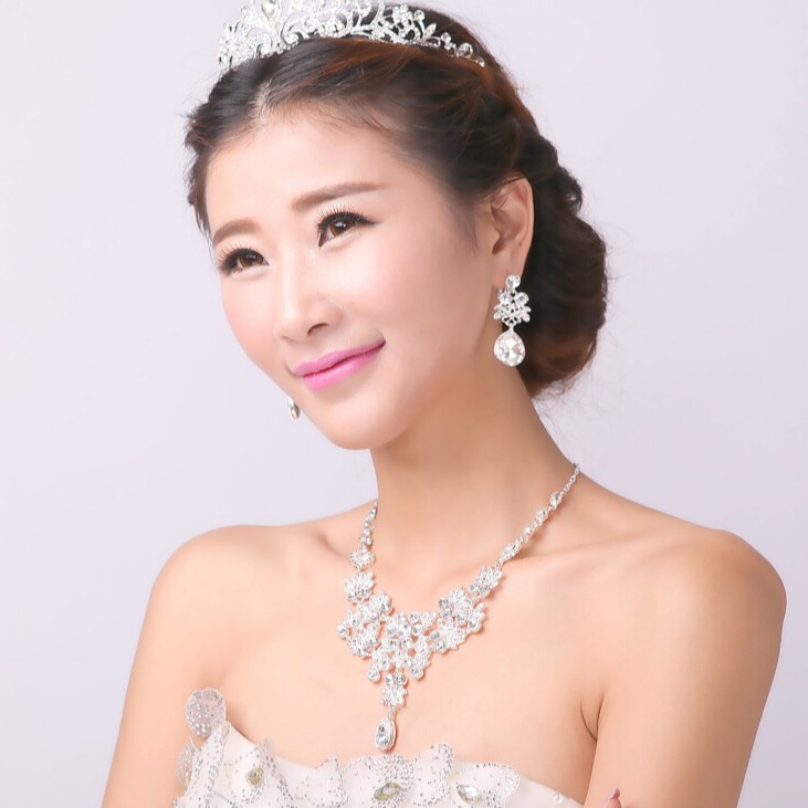 [READY STOCK] ANTING SET KALUNG PENGANTIN AKSESORIS WEDDING MODERN KAP013