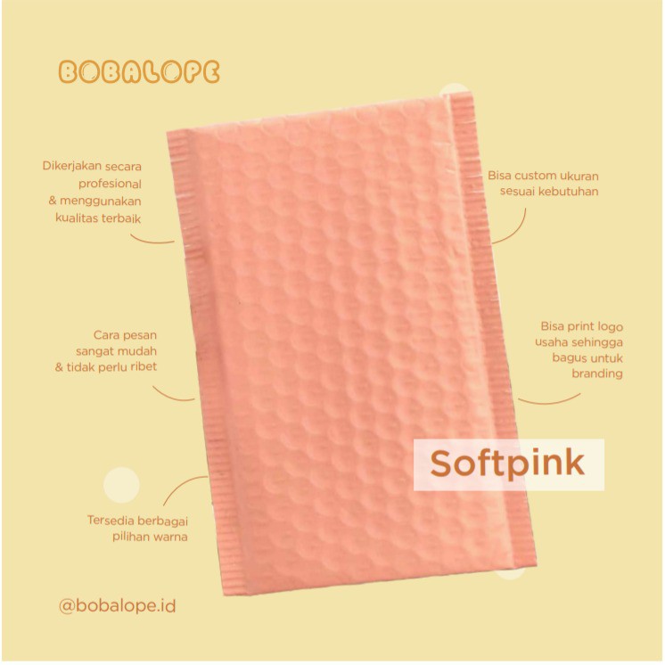 

Pink Matte/Doff Bubble Bag Poly Mailer 32x46 cm