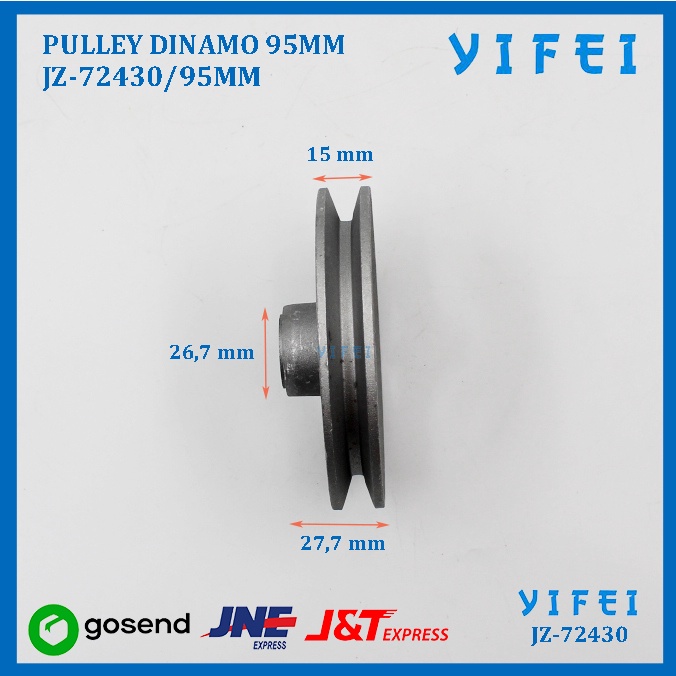 Pulley / Poli / Poly Dinamo Mesin Jahit 95MM YIFEI-72430/95MM