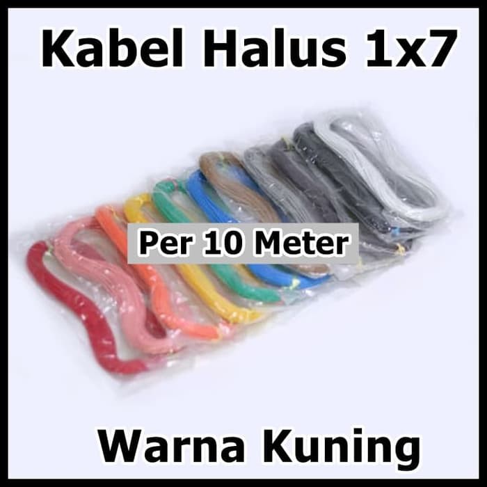 Per 10 Meter Kabel Halus Mini 1x7 Warna Kuning 10m