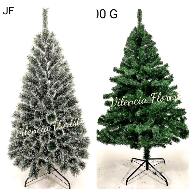 Pohon natal polos salju dekorasi rangka besi 150cm