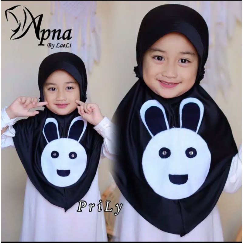 Jilbab anak lucu/jilbab balita/jilbab aplikasi flanel/jilbab apna/jilbabrabbit
