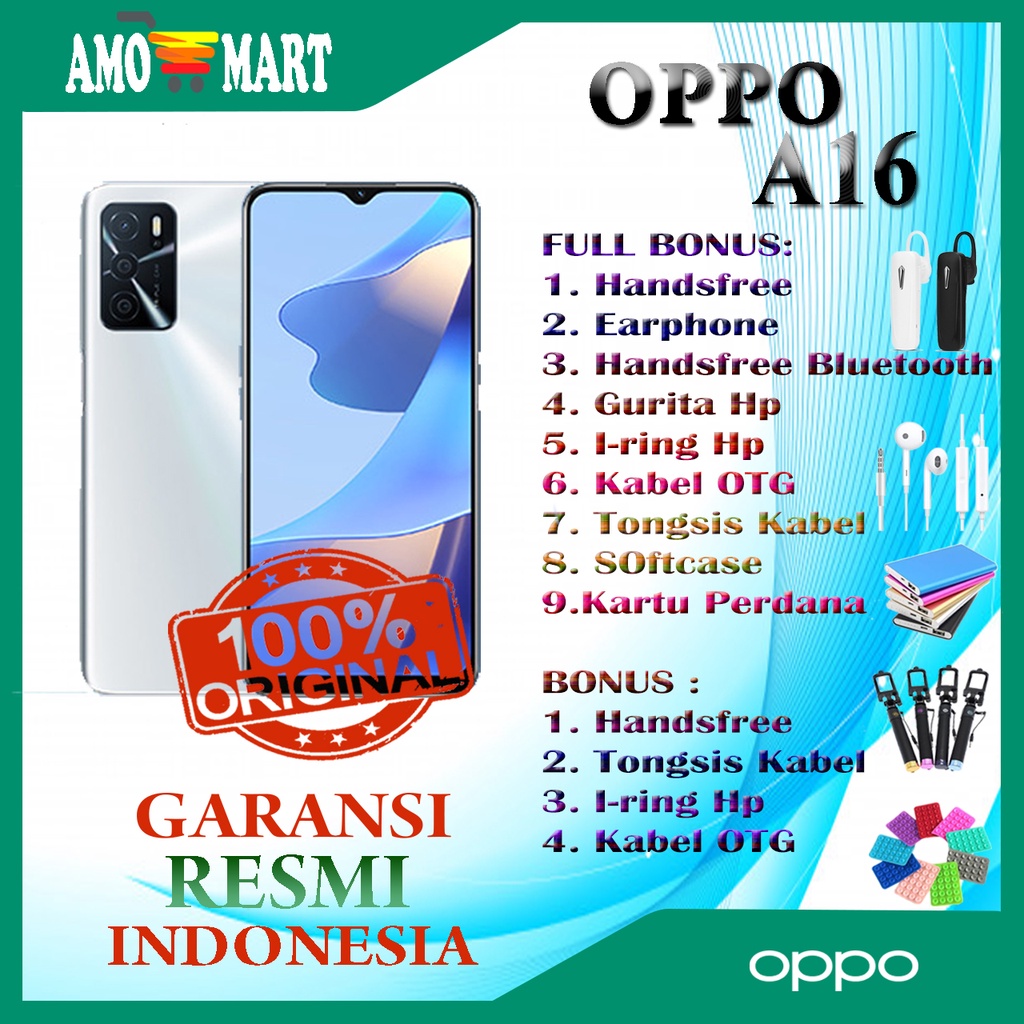 HP BARU OPPO A16 RAM 3/32GB & RAM 4/64GB NEW 100% ORI GARANSI RESMI OPPO INDONESIA-RAM 4/64 Silver