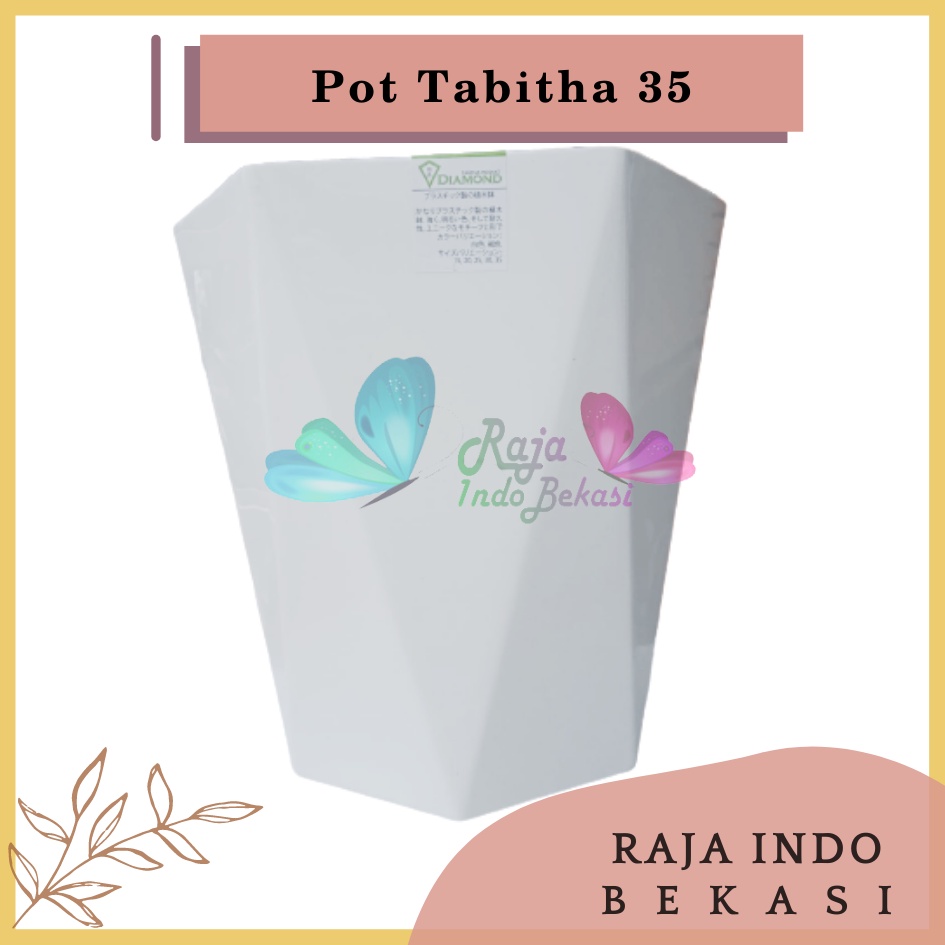 Pot Tabitha Diamond 35 Putih Pot Bunga Tanaman Tinggi Pot Diamond Tabitha Putih Pink 20 25 30 35 Grosir - Bukan Pot Tabitha Prisma 20 30 35