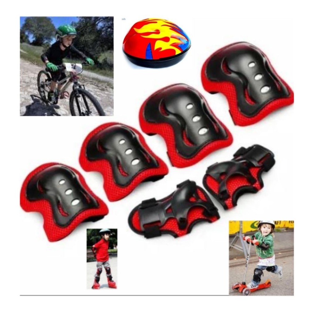 Paket Helm Deker Pelindung Lutut Siku Anak Sepeda Sepatu Roda 113121