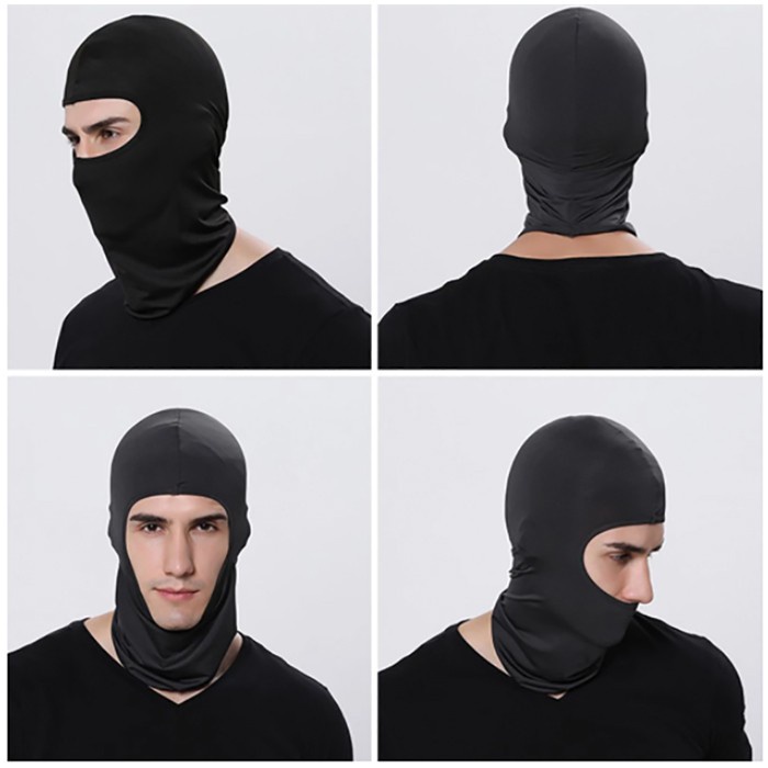 [Bisa COD] Masker Buff Baff Ninja Full Face Balaclava Topeng Ninja Spandex Hitam Polos Masker Motor Helm