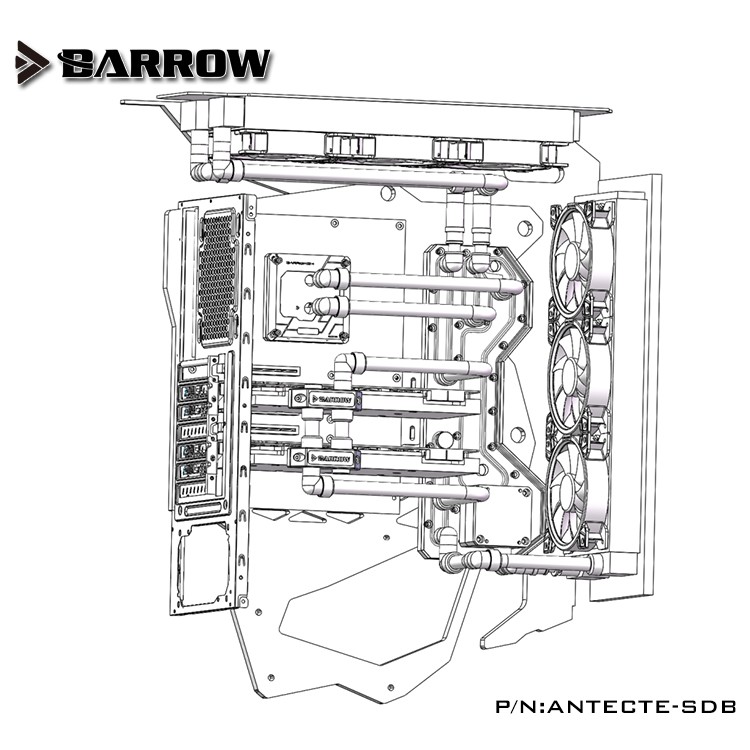 BARROW ANTECTE-SDB LRC 2.0 Distro Plate For ANTEC Torque Case ARGB