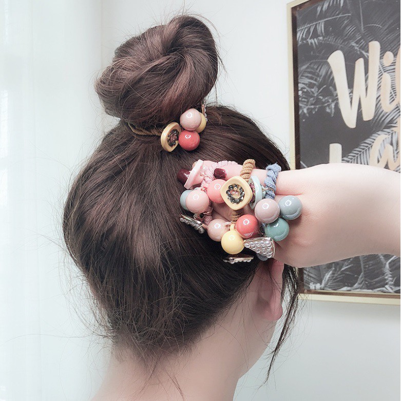 Karet Ikat Rambut SEGITIGA Akrilik Gaya Korea Import Murah Fashion Mutiara Wanita Hairband