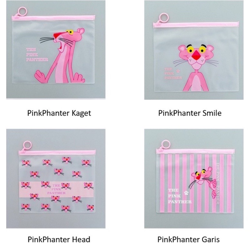 Tempat Pensil Transparan Unicorn &amp; Pink Panther / Map File Unicorn / Zipper Bag