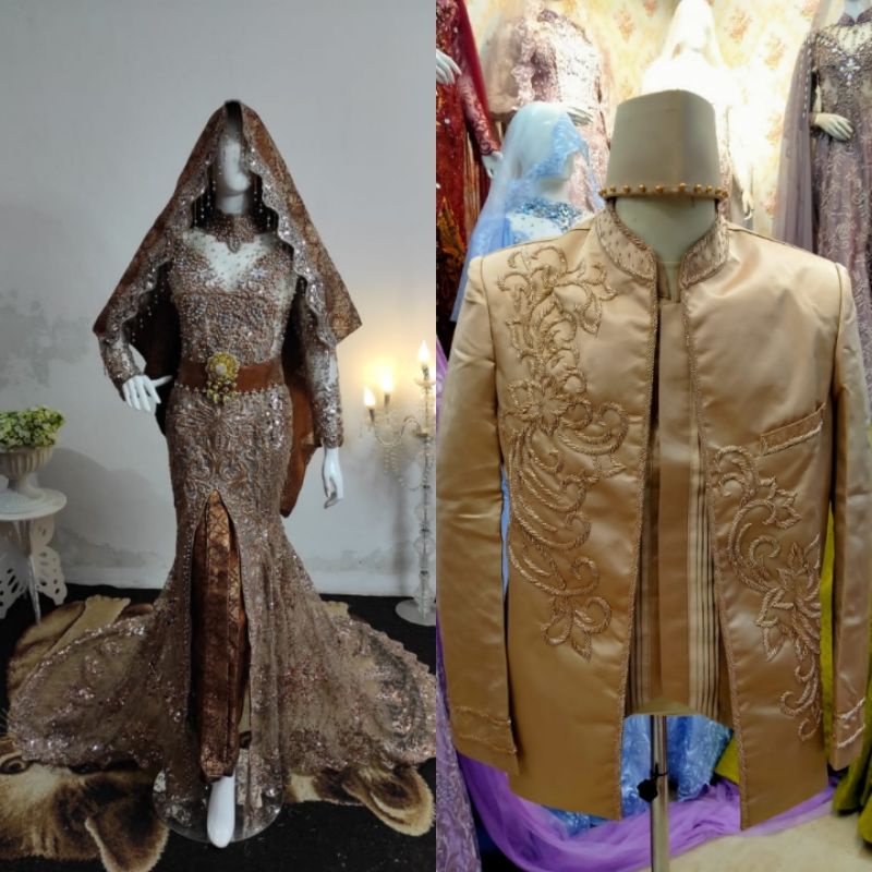 CAUPLE KEBAYA KOTO GADANG  MODREN/ KEBAYA FUL PAYET  | KEBAYA AKAD TERBARU/ GAUN PENGANTEN/KEBAYA