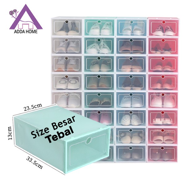 Import Quality - Kotak Sepatu Lipat Transparan Tebal Shoes Storage Box Serbaguna