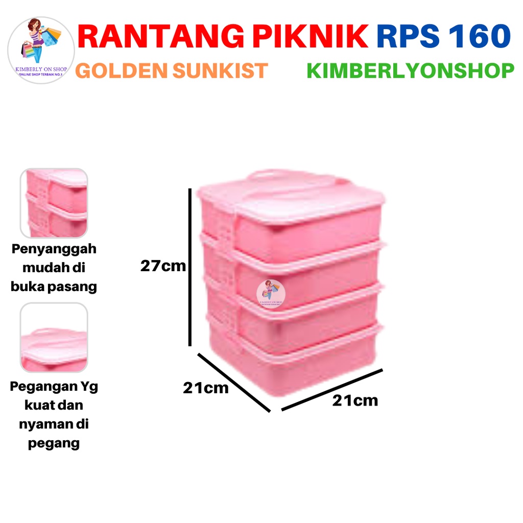 Rantang Piknik Susun Anak Wadah Saji Makanan RPS 160 Golden Sunkist