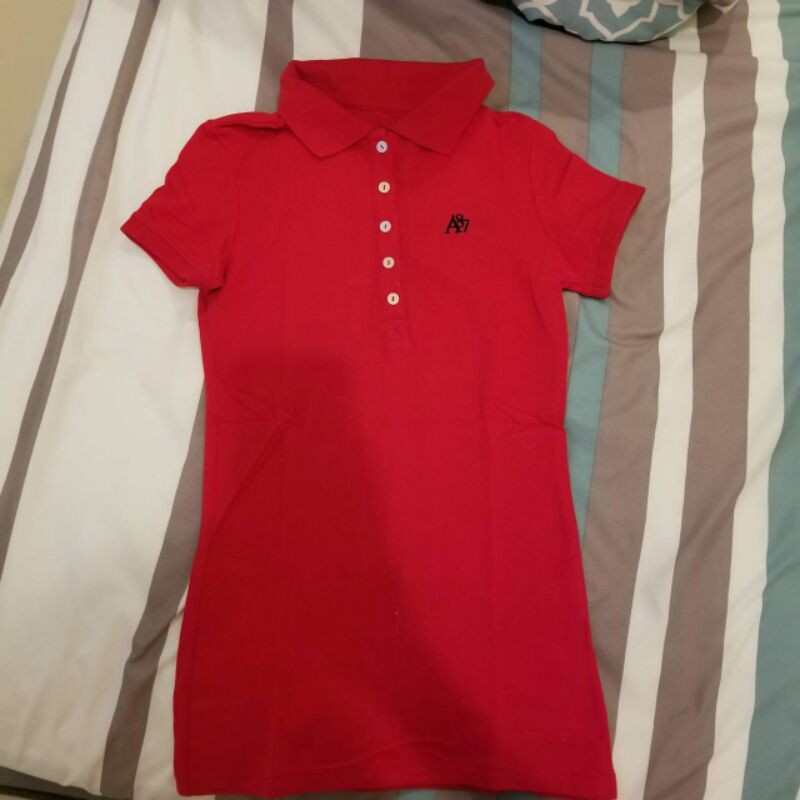 PRELOVED AEROPOSTALE POLO SHIRT RED KAOS BERKERAH WANITA