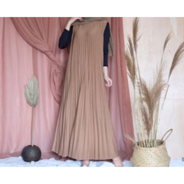 Gamis Plisket/ Dress tanpa lengan