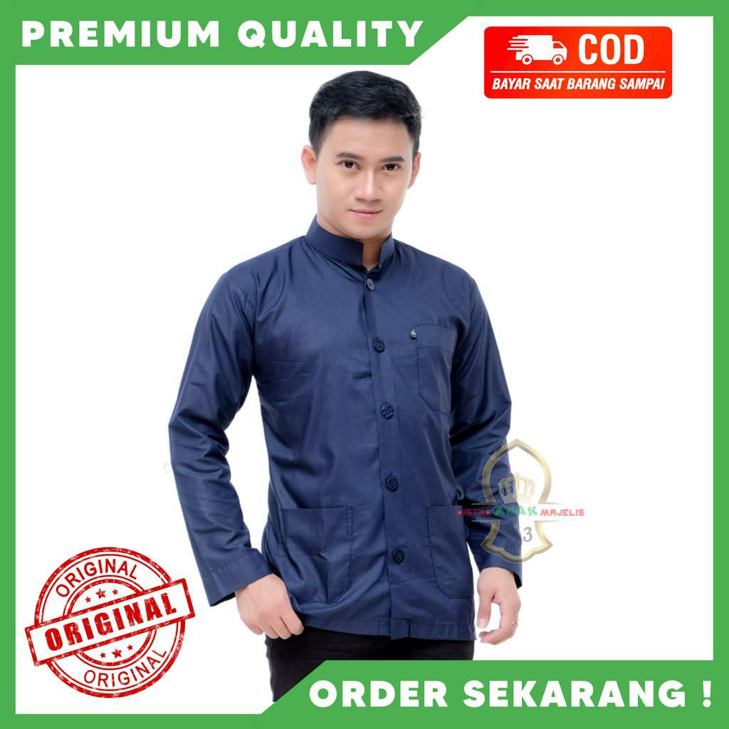 Koko Haibah Polos / Koko Haibah Biru Dongker / Baju Koko Habaib / Baju Koko Habib / Baju Koko Haibah