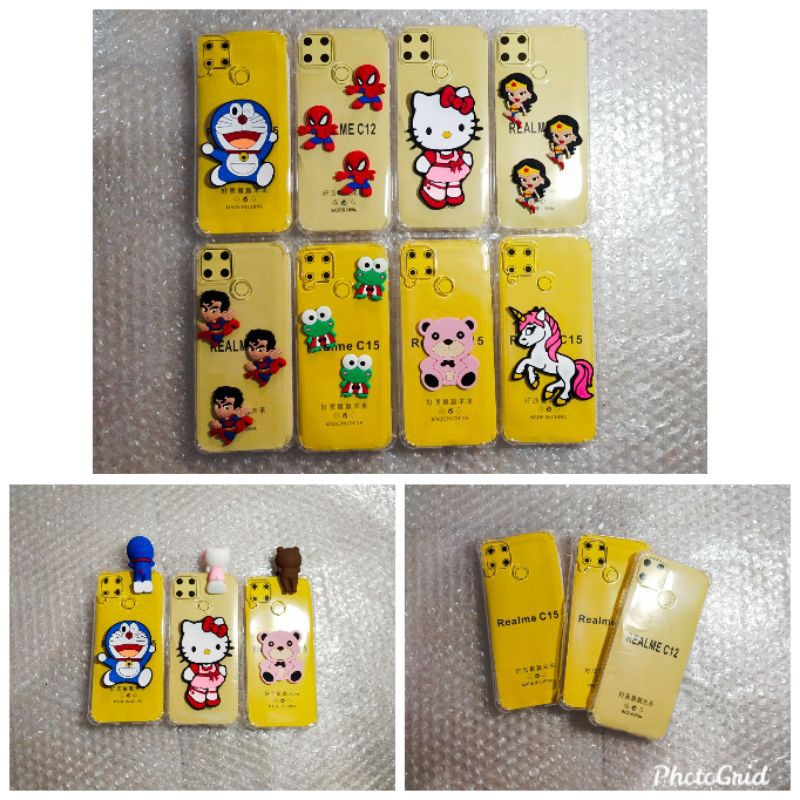 case softcase soft case silikon realme C12 realme C15 Anti crack motif karakter polos