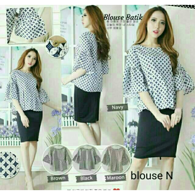 Blouse Batik Lengan Terompet Shopee Indonesia