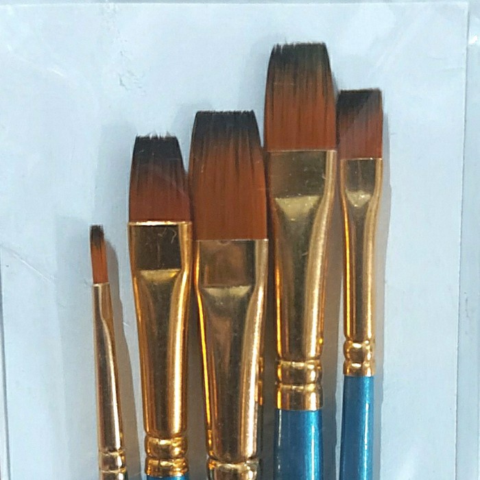 

Kuas Lukis Cat Air Akrilik Set 5 pcs Oil Paint Brush - E