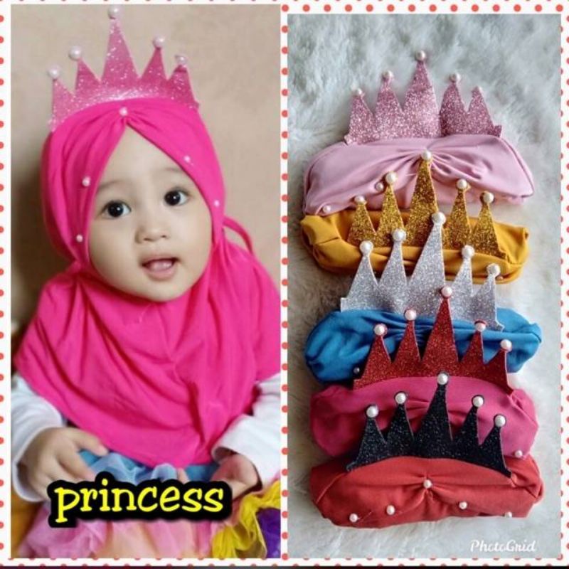 Hijab Bayi PRINCESS/ Jilbab Anak MAHKOTA Usia 0-3Tahun