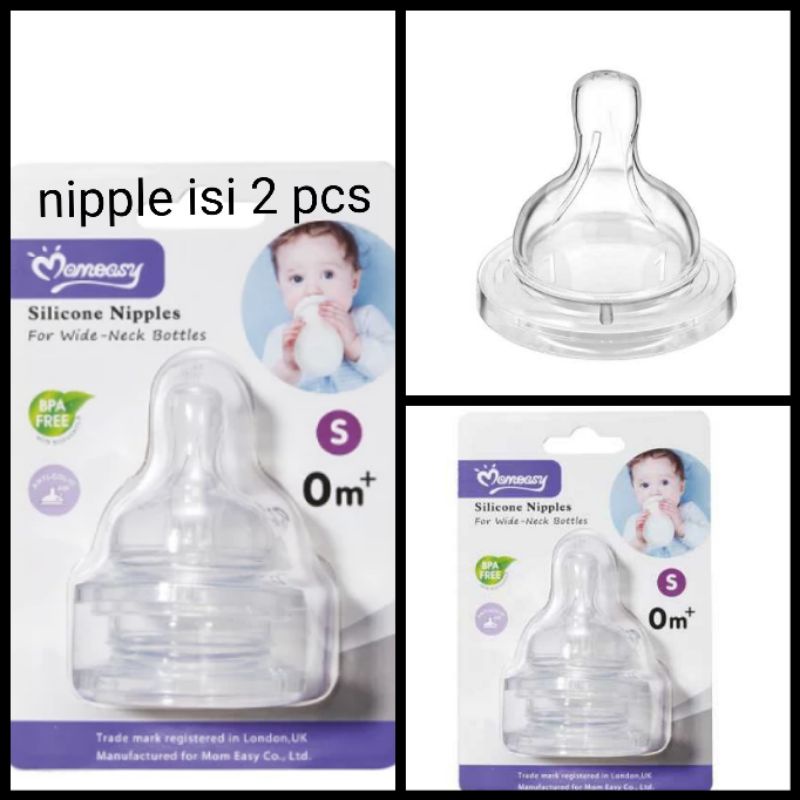 2pcs Momeasy nipple classic for wideneck bottle. dot bayi bagus murah