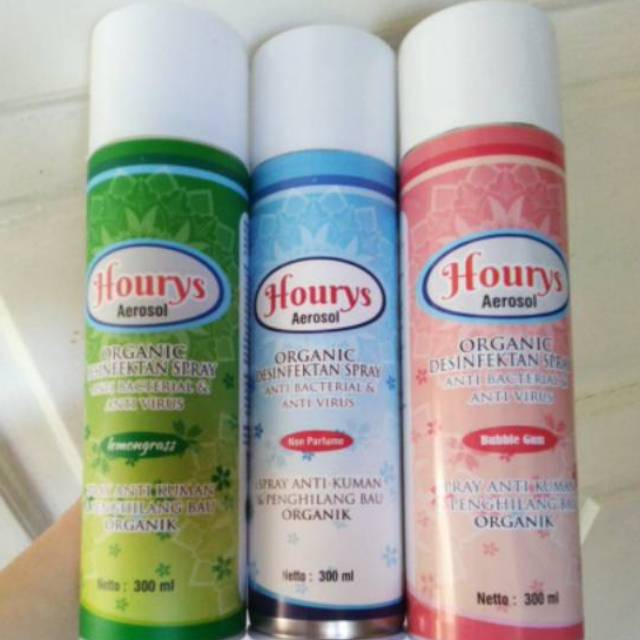 Hourys aerosol organic 300ml & 350ml.