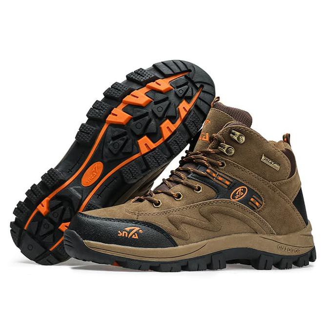 Sepatu Gunung Snta 471 Brown Orange Trekking/Hiking/Adventure/Outdoor