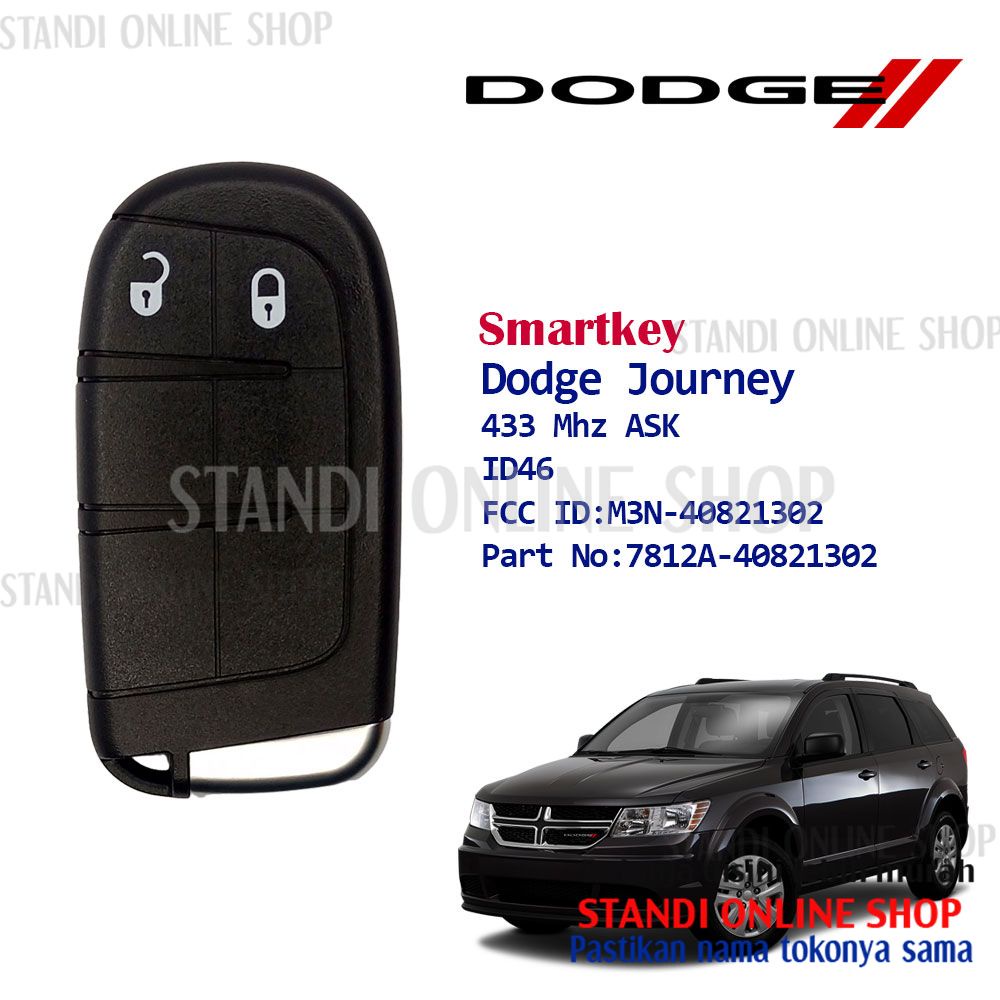 Remote Set Komplit Kunci Smartkey Dodge Journey OEM 433Mhz