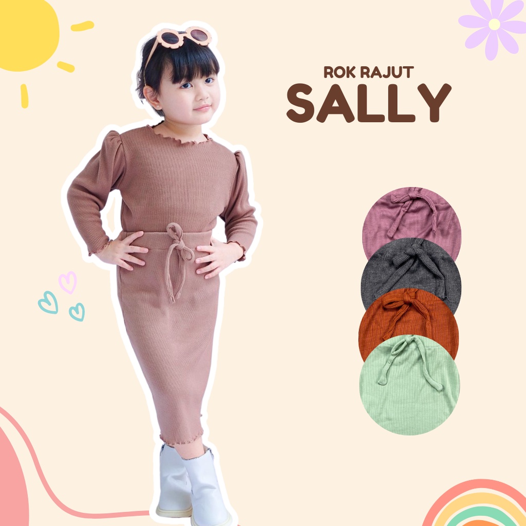 2-5TH ROK ANAK SALLY ROK ANAK PEREMPUAN ROK SPAN ANAK RIB KNIT