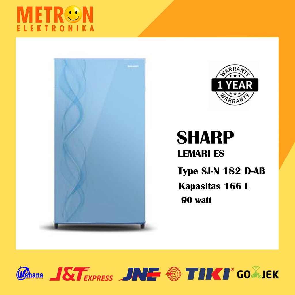 SHARP SJ N 182 D AB / AURORA BLUE KULKAS LEMARI ES 1 PINTU 166 LITER / SJN182DAB