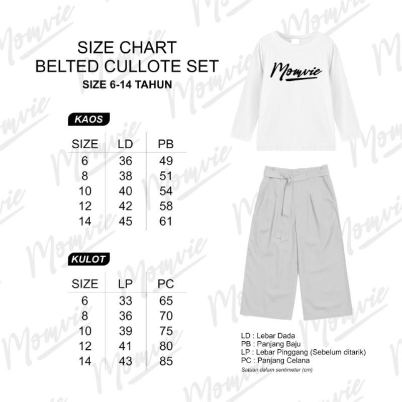 BELTED CULLOTE SET PADDLEKIDS / SETELAN KULOT ANAK PEREMPUANG BY PADDLE KIDS MOMVIE