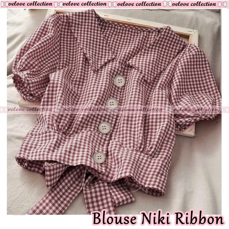 KALANTHA FASHION Blouse Niki Ribbon Blouse Wanita Fashion Terbaru-1