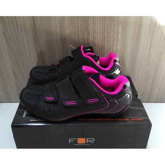 Sepatu FLR F-35 Road Shoes - Black Pink