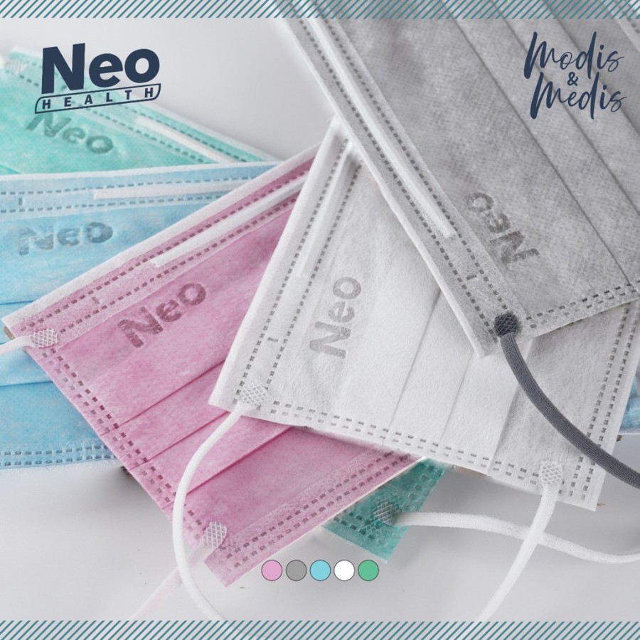 MASKER MEDIS MODIS NEO HEALTH EARLOOP / HIJAB 3PLY ISI 50 PCS MIX WARNA