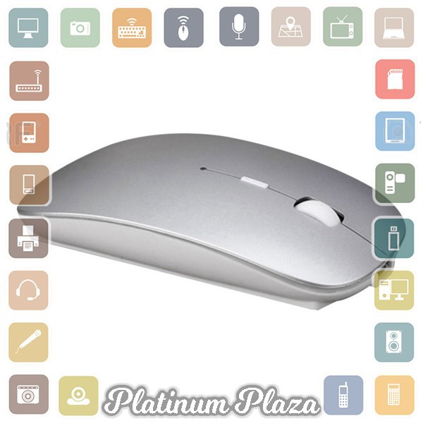 Mouse Wireless 2.4G Rechargeable - Silver`KT1TGR-