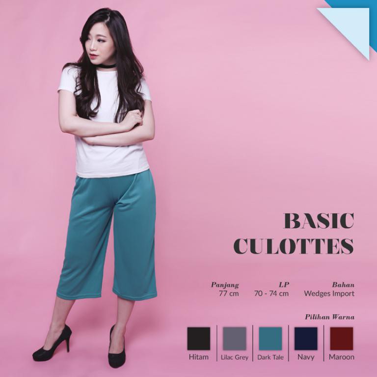 JANE COLLECTION || Celana Kulot Wanita 7/8 Celana Kerja Basic Cullotes Pants Scuba