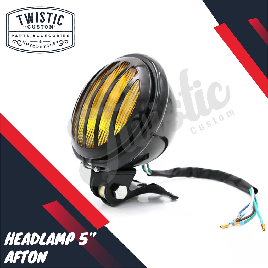 Headlamp Lampu Depan Motor Custom Afton Japstyle Bobber Universal