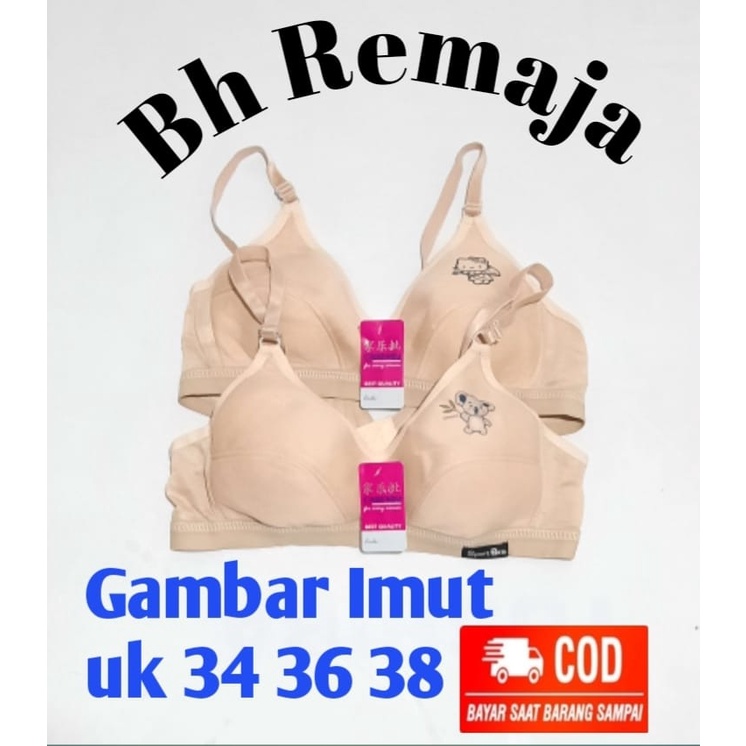 Bra Bh Wanita Remaja Tanpa Kawat Gambar Imut Uk 34 36 38 CARESBY