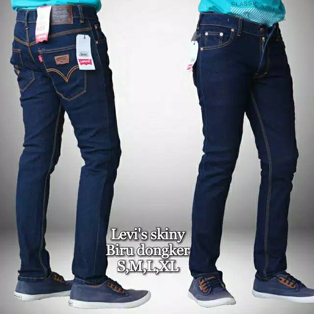 celana jeans pria Slimfit hitam pensil reguler jumbo size 27 - 36