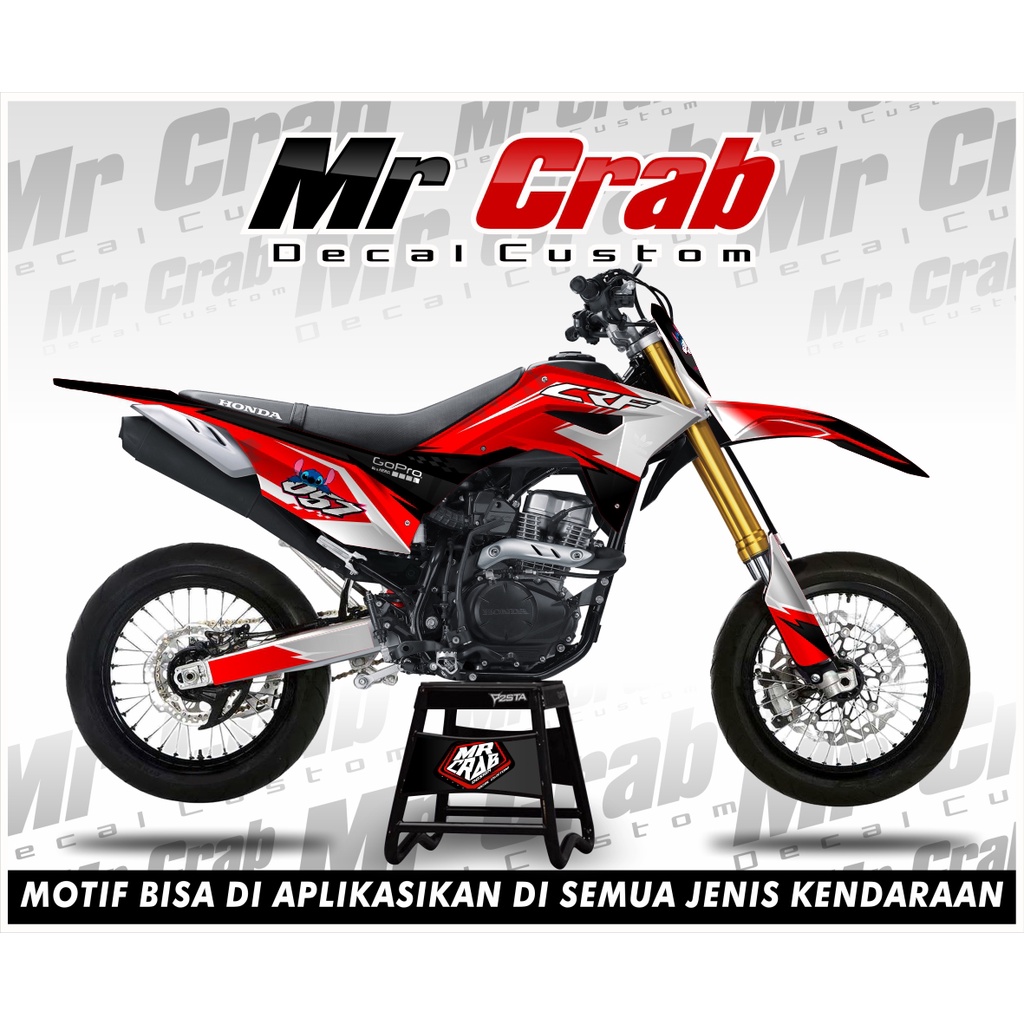 decal stiker crf 150 l full body  MERAH - Supermoto
